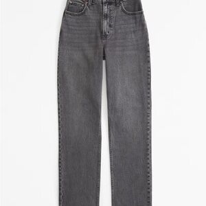 Abercrombie & Fitch 90s Straight Ultra High Rise Dark Gray Denim Jeans size 26